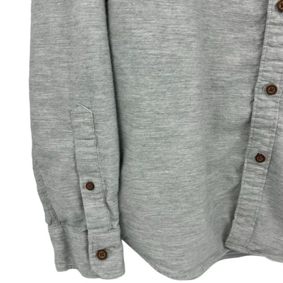 American Eagle Men's Soft Classic Fit Gray Long Sleeve Button-Up Shirt L - Picture 9 of 10